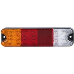 Baglygte smal med 4 funktioner - 191 x 50 mm - 12/24 volt