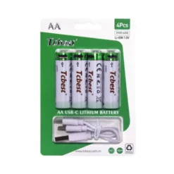 Genopladelige AA batterier LR6 - Lithium m. USB-C