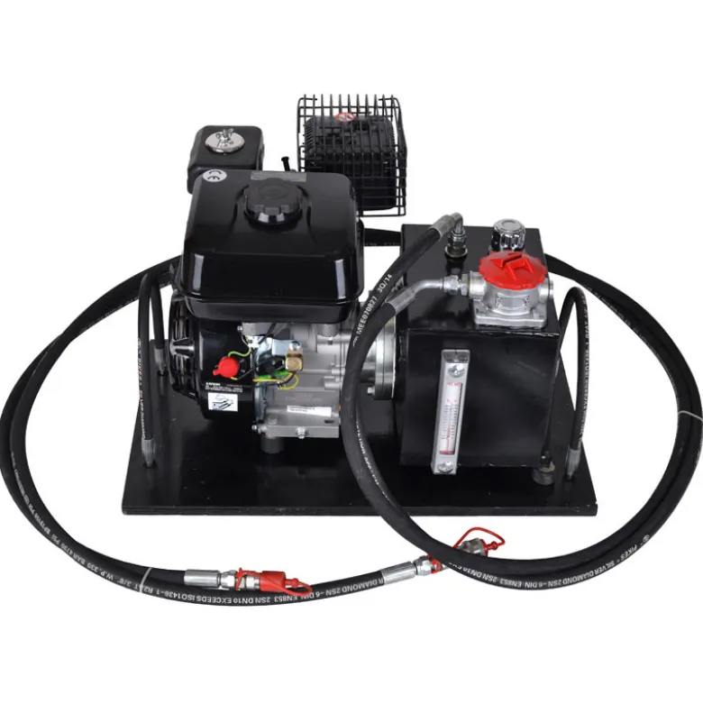 Hydraulikstation med 6,5 hk benzinmotor og tank