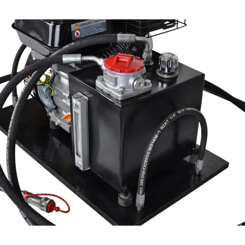 Hydraulikstation med 6,5 hk benzinmotor og tank