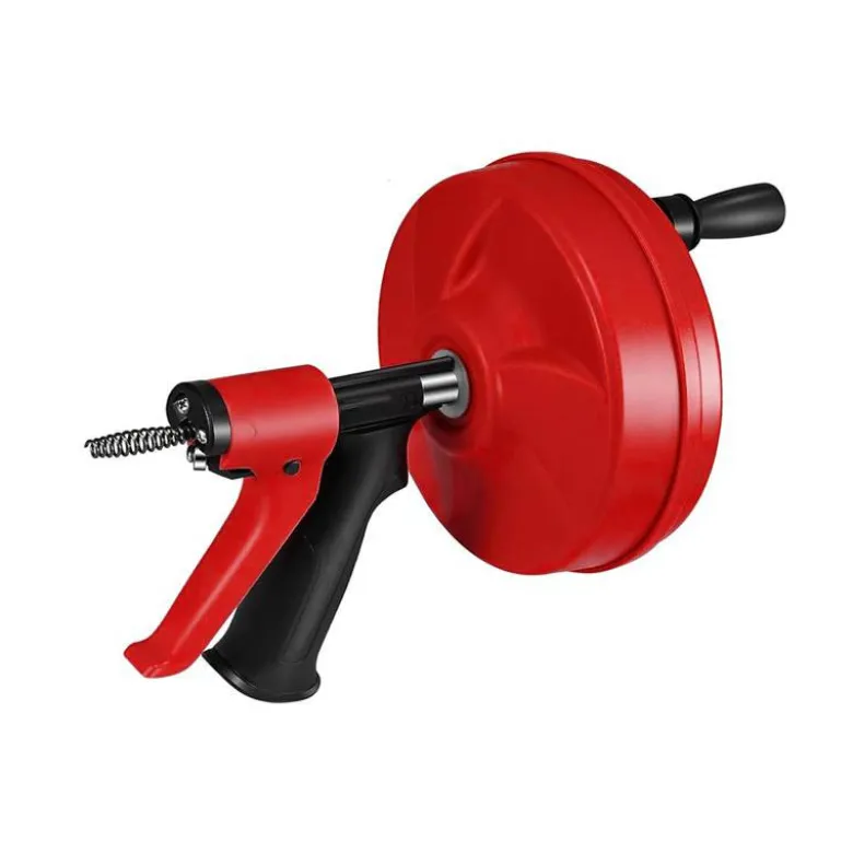 Kloakrenser med 5 meter kabel/fjeder og håndsving