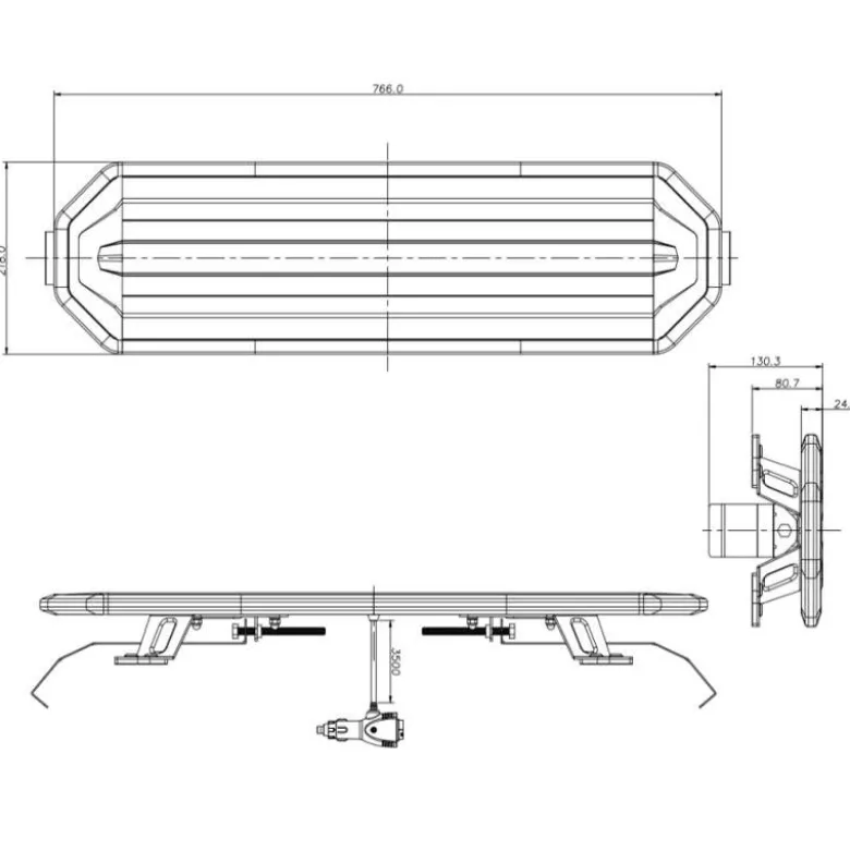 LED Lygtebro - 77 cm - gennemsigtigt cover