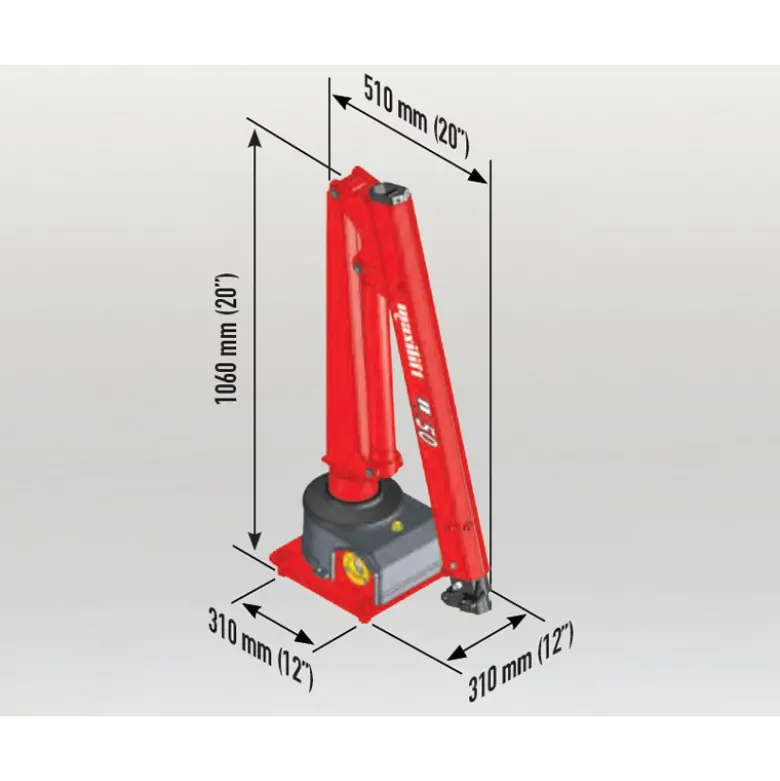 Maxilift Ladkran 1 - 2,5 meter - hydraulisk / manuel