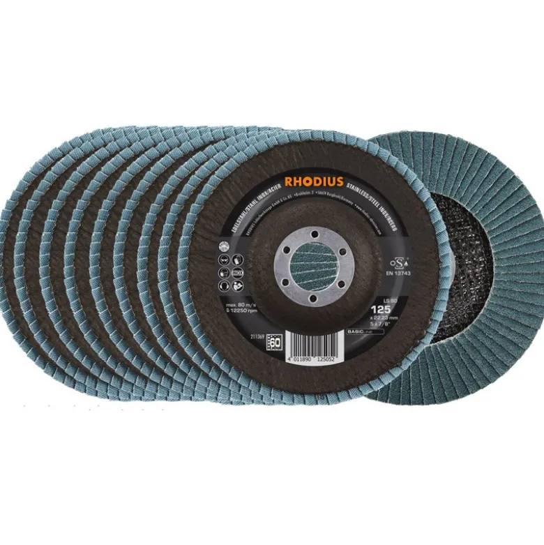Rhodius Flapskiver 10 stk. 125 mm - korn 60