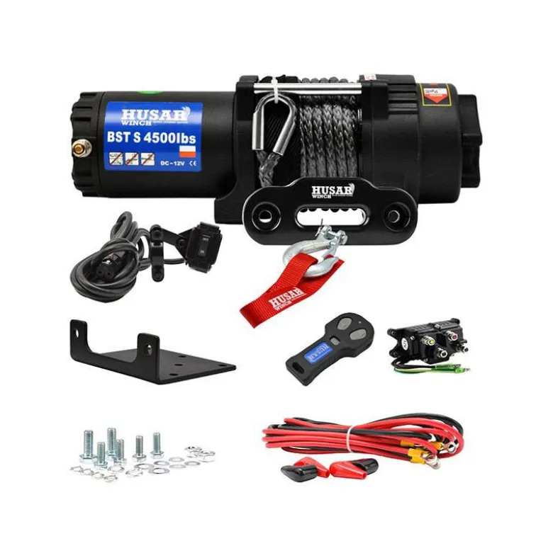 Trækspil 12 volt - 2041 kg - syntetisk reb