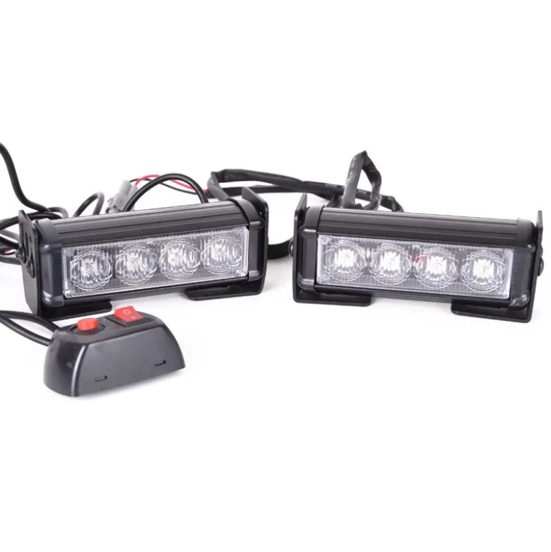 2 x LED Blitzlys med beslag + kontakt